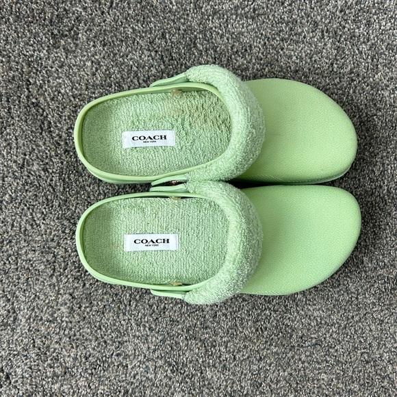 Coach Lime Green Textured Clogs - Picture 2 of 6